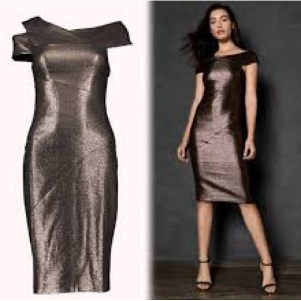Ted Baker London Metallic One Shoulder Dress